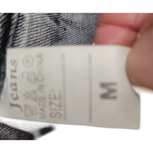 Womens‎ SSLG Black Denim Mini Skirt Frayed Hem Button Front Size M - Picture 7 of 7